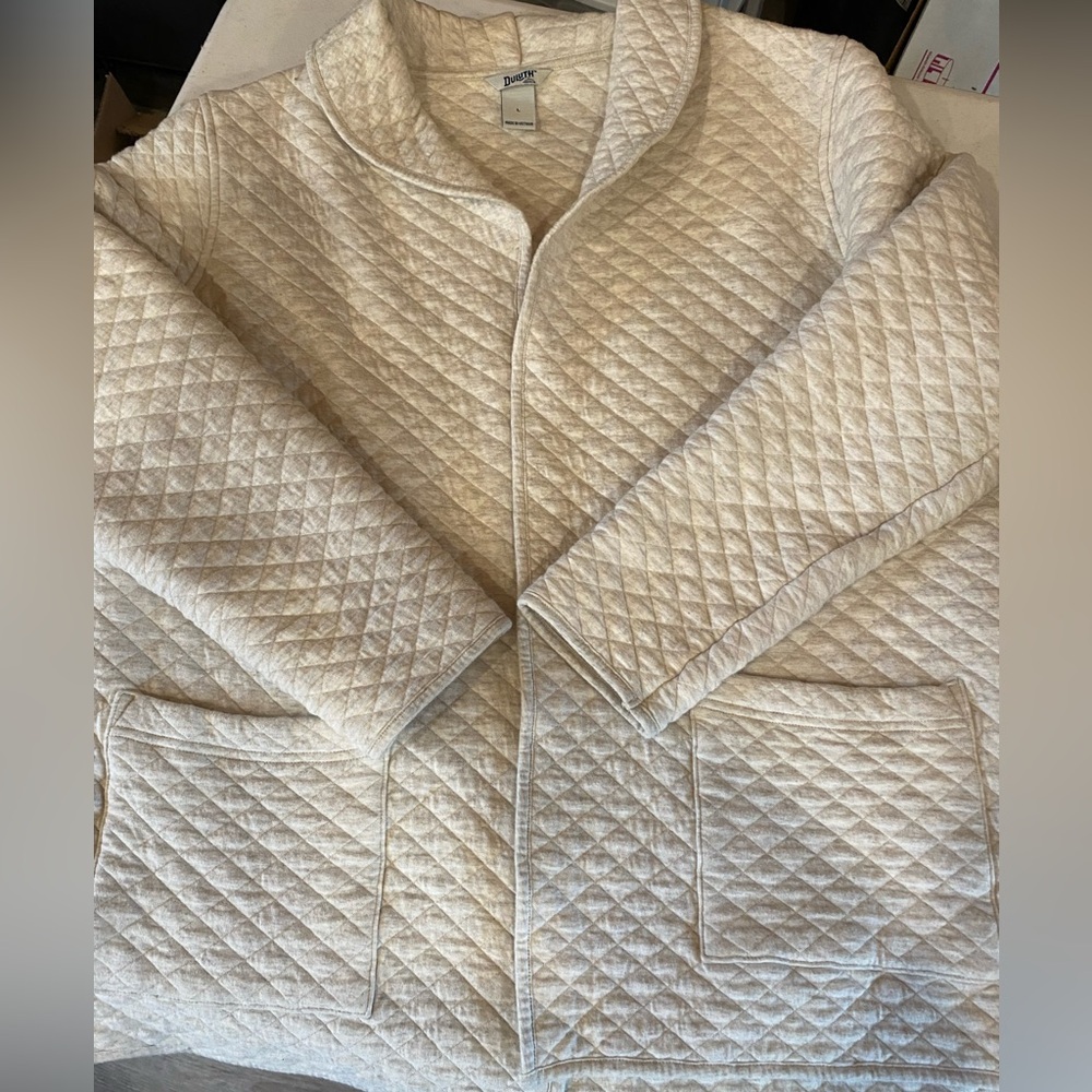 Ladies Duluth Trading Quilted Cardigan, Large
